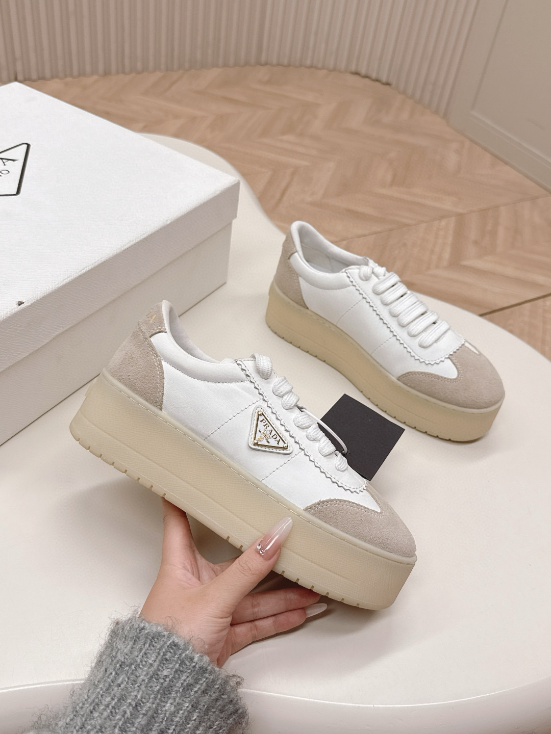 프라다 5cm 여자 스니커즈 신발 운동화