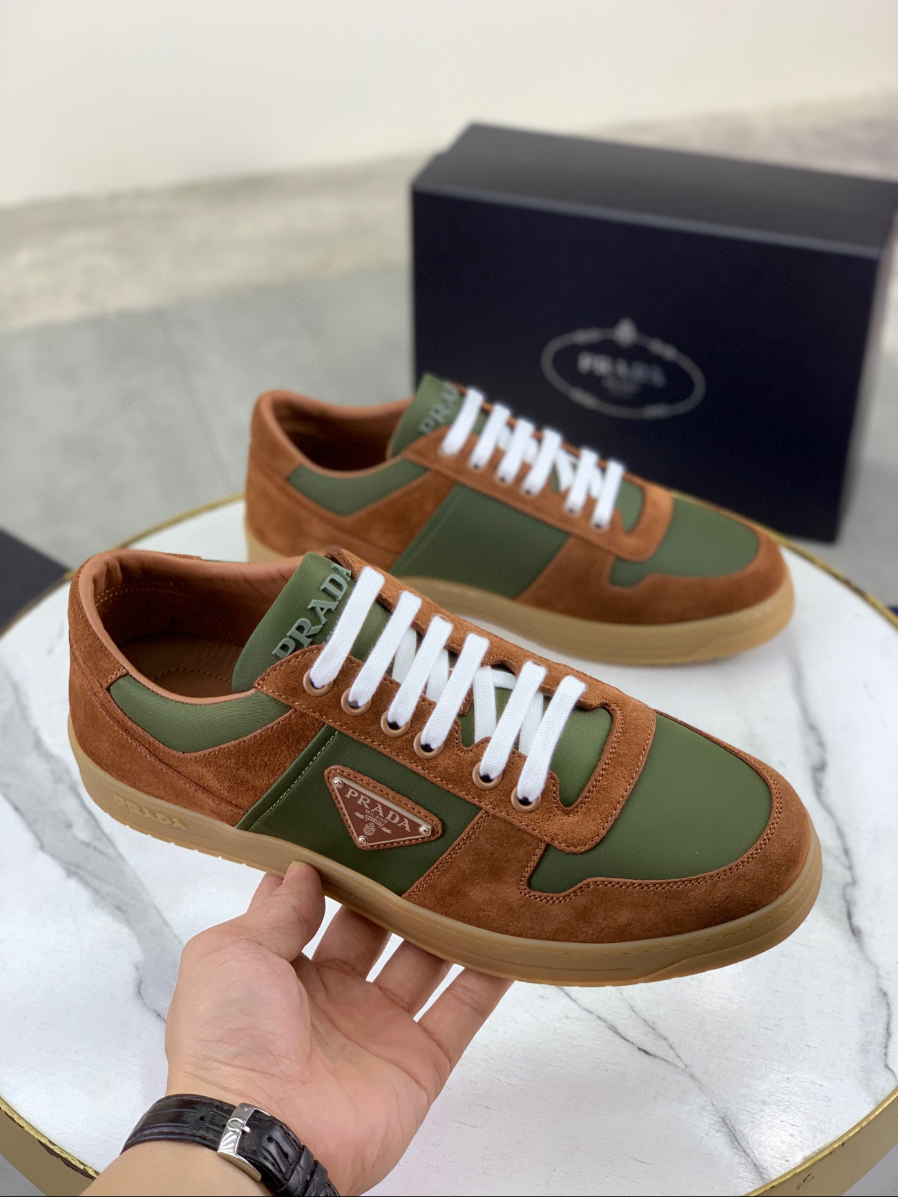 프라다 3.5cm 남자 스니커즈 신발 운동화